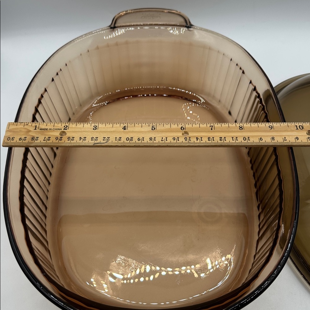 🍁HP! Vision 4 Quart Amber Dutch Oven Roaster w Lid. Corningware - Picture 8 of 12